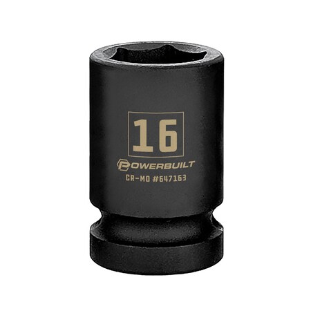 Powerbuilt 1/2" Drive 16Mm Impact Socket 647163